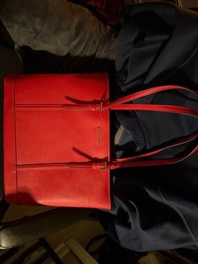 Michael Kors Red Saffiano Leather Tote